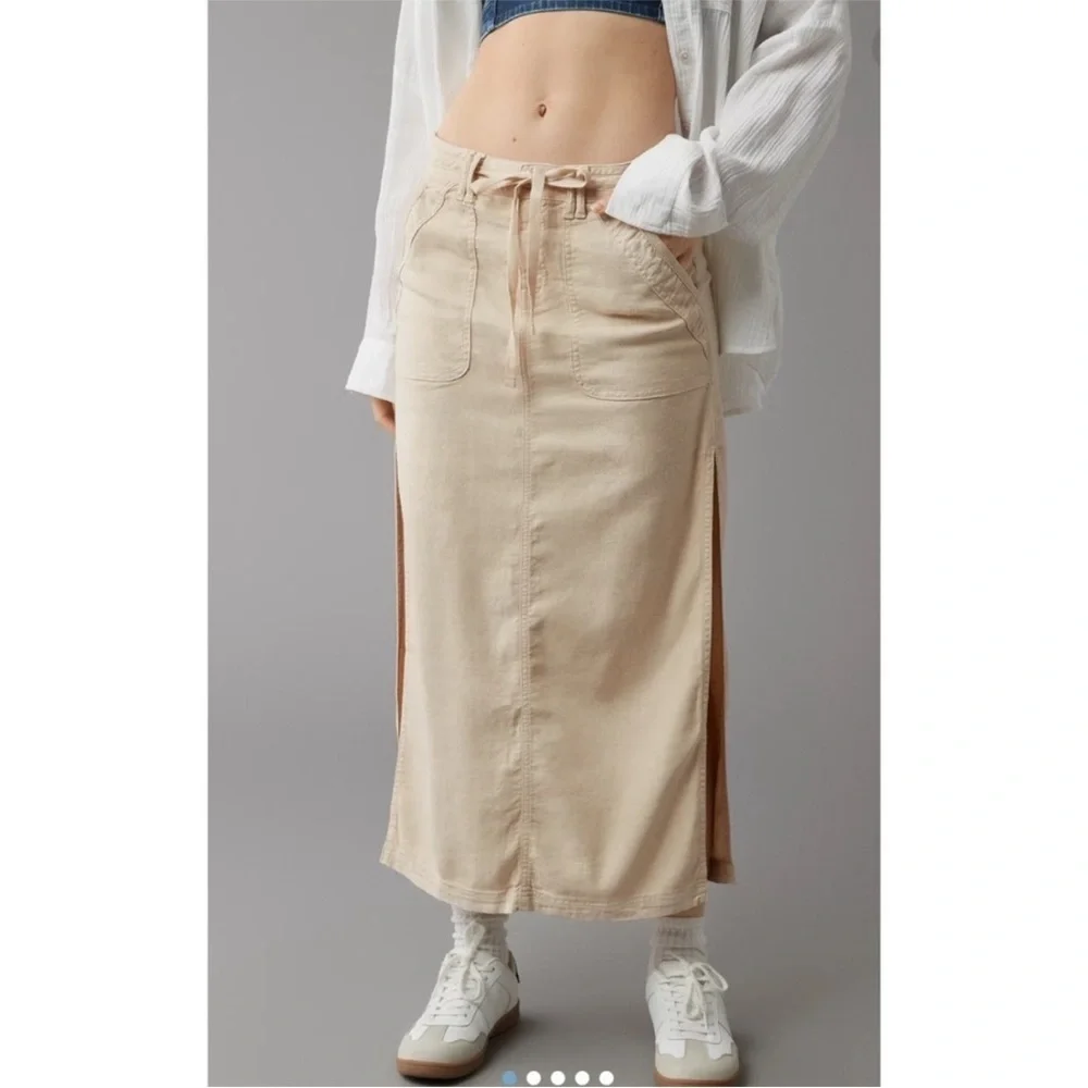 NWT American Eagle Low-Rise Maxi Skirt Dreamy Drape Line 10 / 30W
